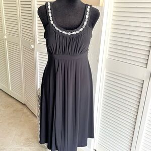 Elegant Black Sleeveless Dress with Crystal Accents by Signature by Sangria